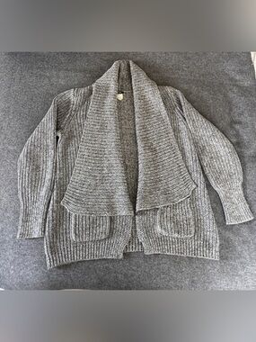 J. Crew Open-Front Shawl Collar Cardigan Sweater - Gray